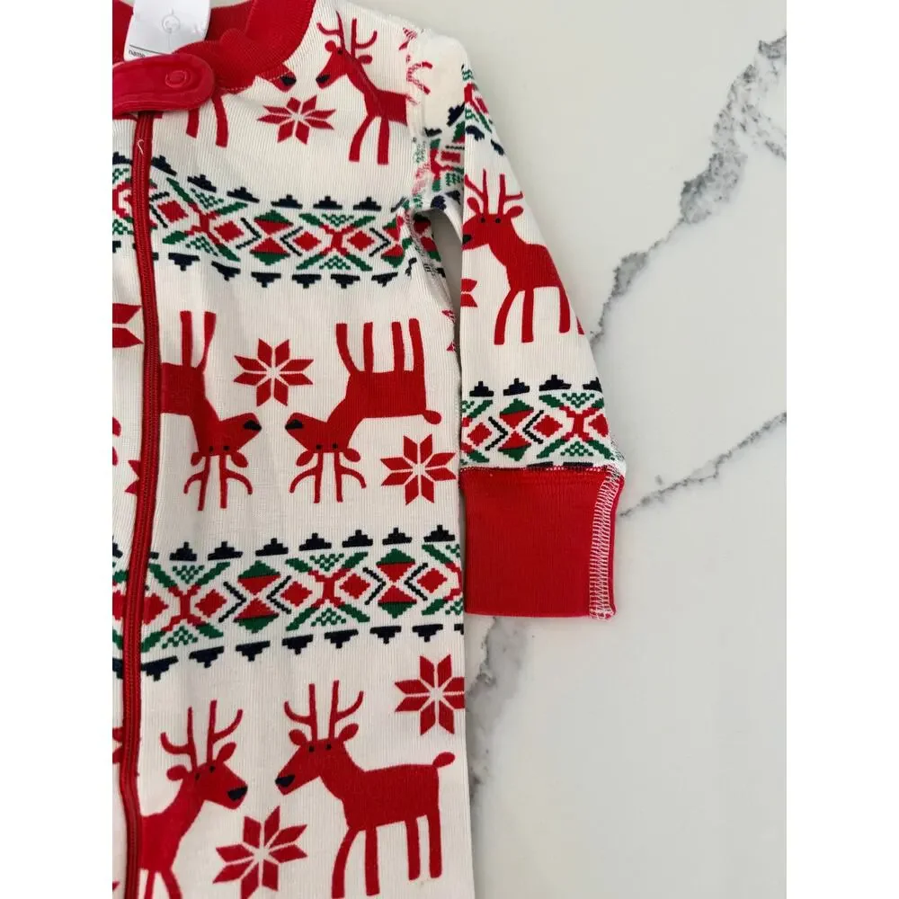 Hanna Andersson Christmas 'Oh Deer' Organic Cotton Baby Sleeper 75